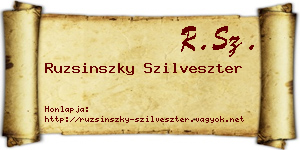 Ruzsinszky Szilveszter névjegykártya