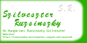 szilveszter ruzsinszky business card